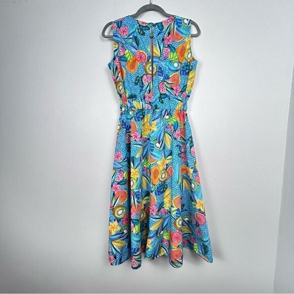 CHEPE made in Italy cotton colourful sleeveless dress - Picture 3 of 7